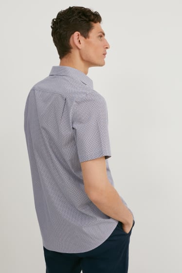 Men - Business shirt - regular fit - Kent collar - easy-iron - white / blue