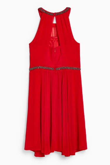 Dames - Fit & flare-jurk - feestelijk - rood