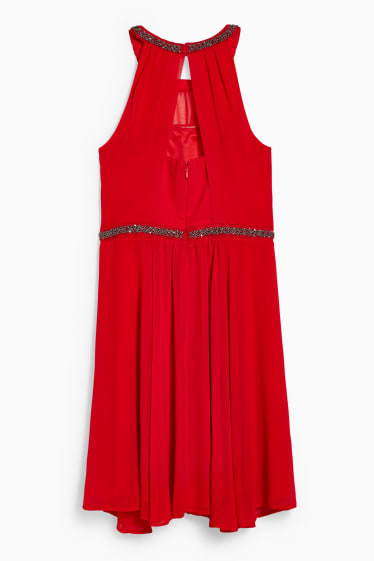 Donna - Vestito fit & flare - da festa - rosso