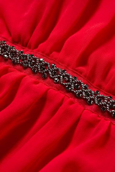 Dames - Fit & flare-jurk - feestelijk - rood