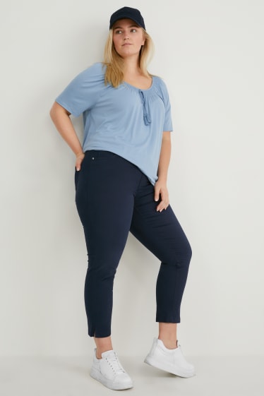 Donna - Pantaloni - slim fit - blu scuro