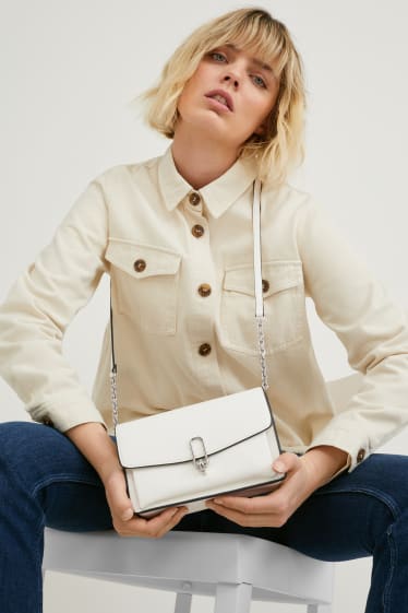 Women - Shoulder bag - faux leather - white