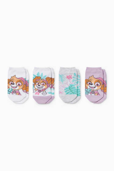 Children - Multipack of 4 - PAW Patrol - trainer socks with motif - light violet