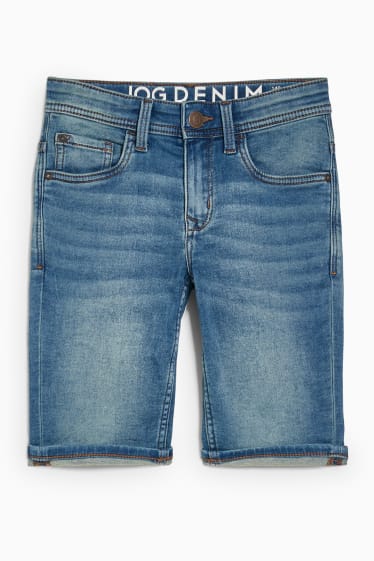 Kinderen - Korte spijkerbroek - jog denim - jeansblauwgrijs