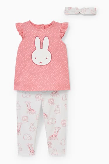 Miminka - Miffy - outfit pro miminka - 3dílný - bílá/růžová