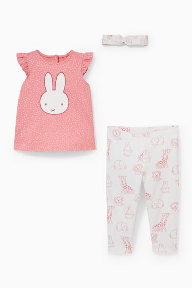 Miminka - Miffy - outfit pro miminka - 3dílný - bílá/růžová