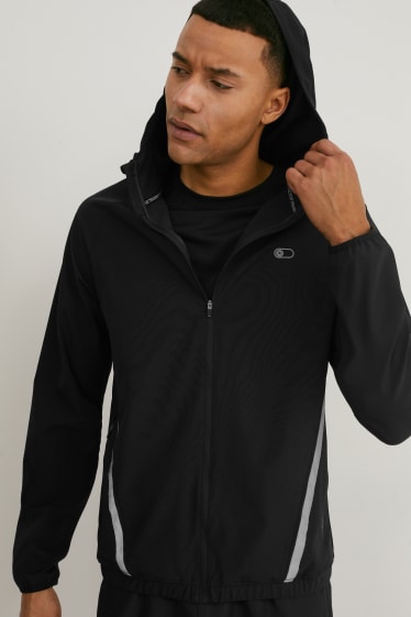 Men - Outdoor jacket with hood - Flex - LYCRA® - black