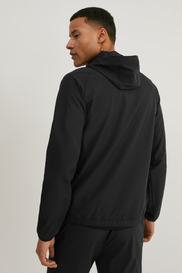 Men - Outdoor jacket with hood - Flex - LYCRA® - black
