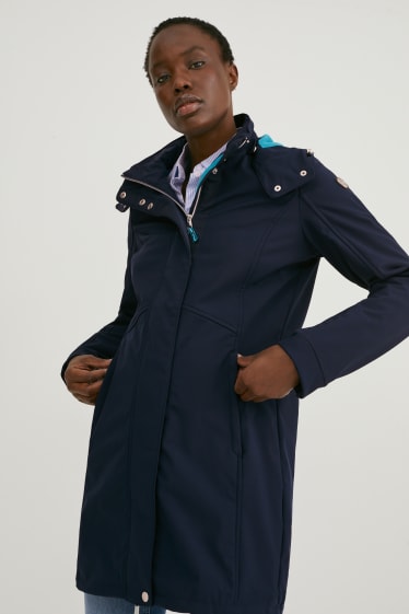 Women - Outdoor coat with hood - dark blue