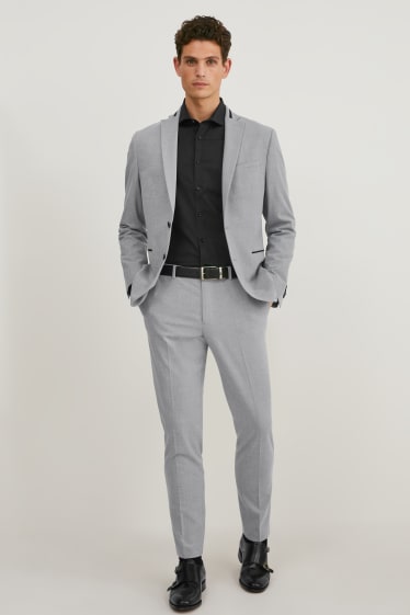 Hommes - Pantalon de costume - coupe slim - Flex - LYCRA®  - gris clair chiné