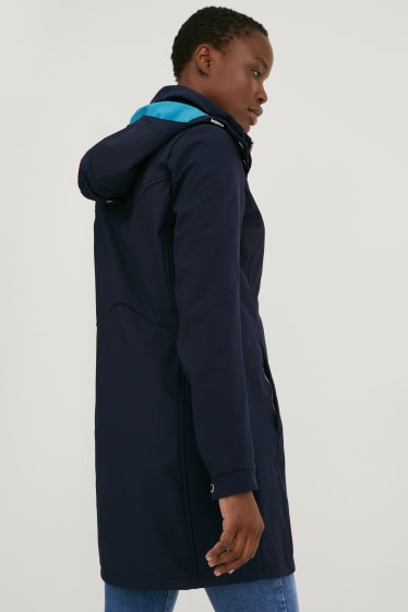 Women - Outdoor coat with hood - dark blue