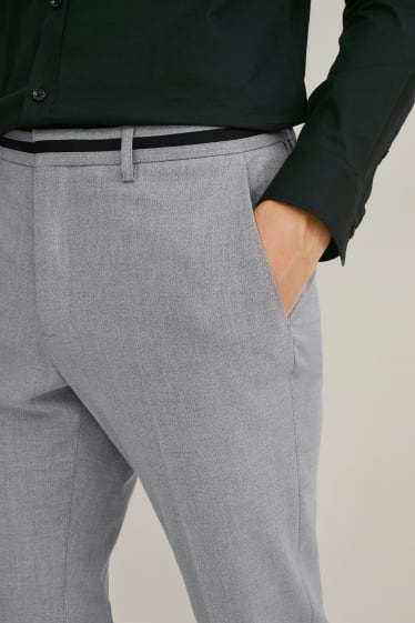 Mężczyźni - Spodnie modułowe - slim fit - Flex - LYCRA®  - jasnoszary-melanż