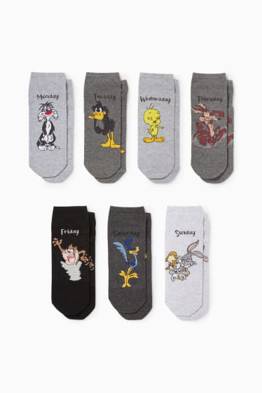 Women - Multipack of 7 - socks with motif - Looney Tunes - light gray-melange