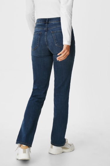 Femei - Straight jeans - talie medie - denim-albastru
