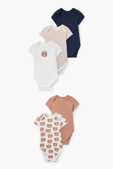 Babies - Multipack of 5 - baby bodysuit - white / beige