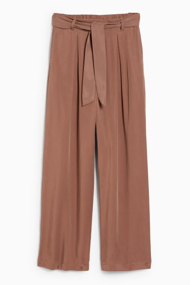 Niños - Pantalón de tela - wide leg - Tencel™ - marrón