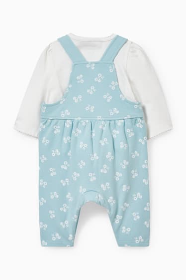 Babies - Baby outfit - 2 piece - white / turquoise