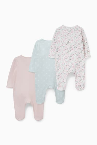 Babies - Multipack of 3 - baby sleepsuit - rose