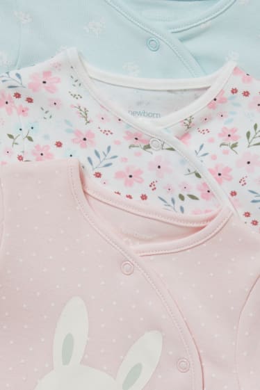 Babies - Multipack of 3 - baby sleepsuit - rose