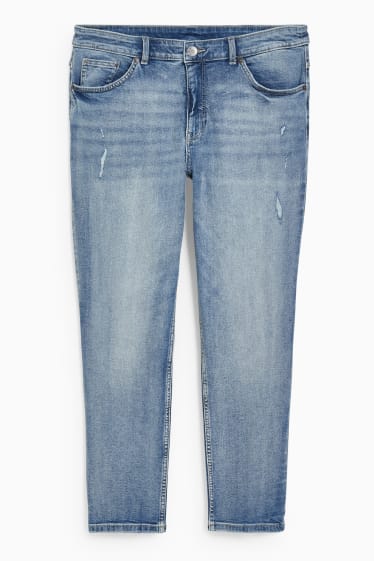 Women - Slim jeans - mid waist - blue denim