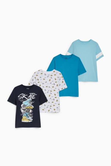 Bambini - Confezione da 4 - t-shirt - blu scuro