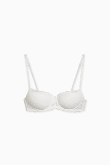 Donna - Reggiseno con ferretti - FULL COVERAGE - imbottito - bianco crema