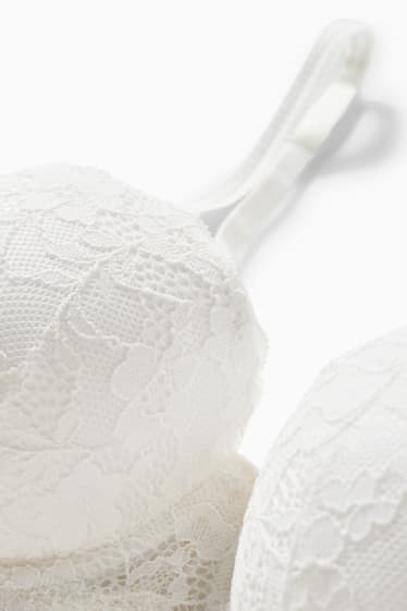 Donna - Reggiseno con ferretti - FULL COVERAGE - imbottito - bianco crema