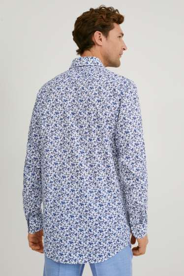 Men - Business shirt - regular fit - extra-long sleeves - easy-iron - white / blue