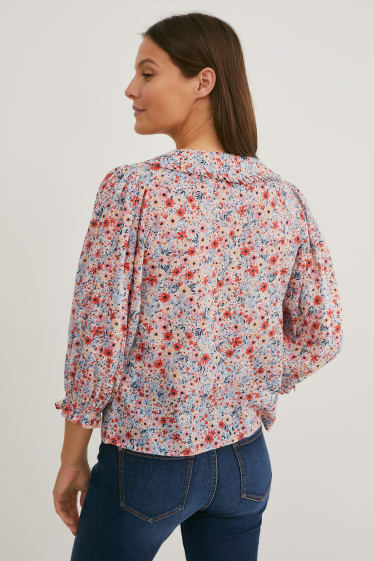 Mujer - Blusa - de flores - multicolor