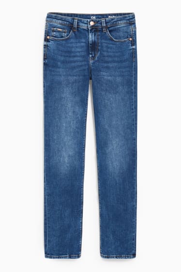 Women - Straight jeans - mid waist - blue denim