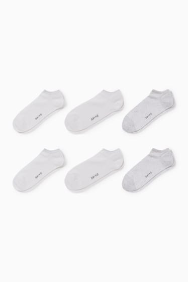 Damen - Multipack 6er - Sneakersocken - weiß-melange