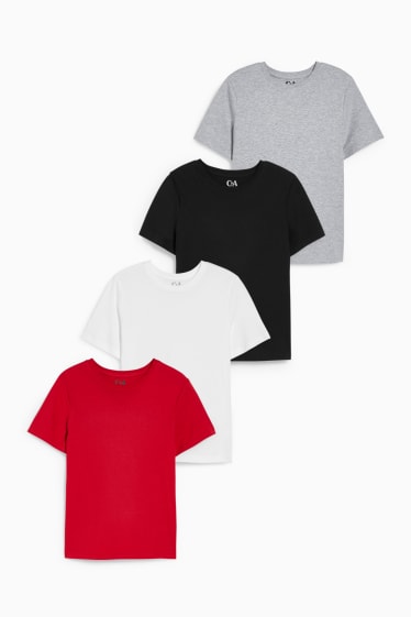 Children - Multipack of 4 - short sleeve T-shirt - red