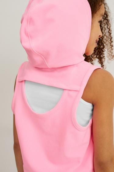 Children - Set - hoodie, top and cycling shorts - 3 piece - neon rose