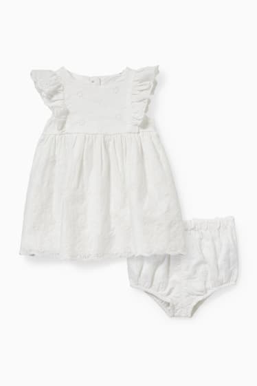 Miminka - Outfit pro novorozence - 2dílný - s vyšíváním - bílá