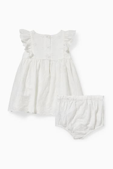 Miminka - Outfit pro novorozence - 2dílný - s vyšíváním - bílá