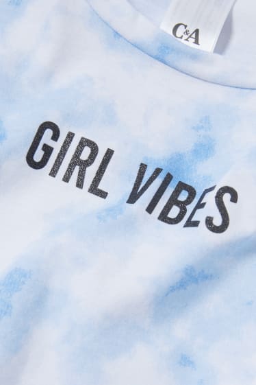 Children - Set - short sleeve T-shirt and top - 2 piece - white / light blue