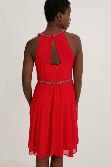 Women - Fit & flare dress - partywear - red