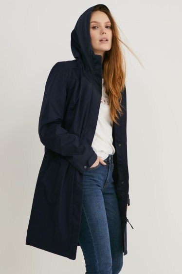 Women - Outdoor coat with hood - dark blue