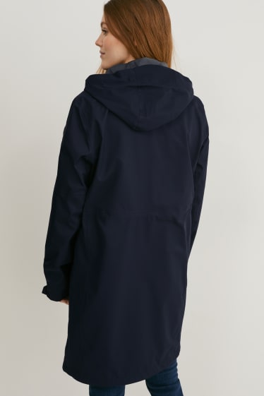 Dámské - Funkční kabát s kapucí - tmavomodrá