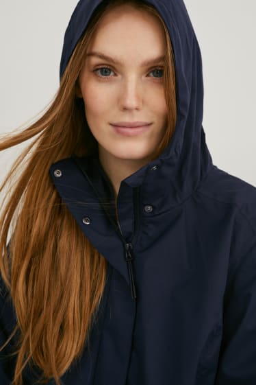 Women - Outdoor coat with hood - dark blue