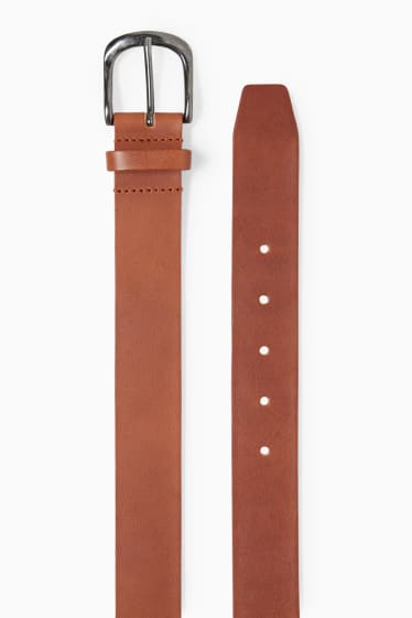 Men - Leather belt - havanna