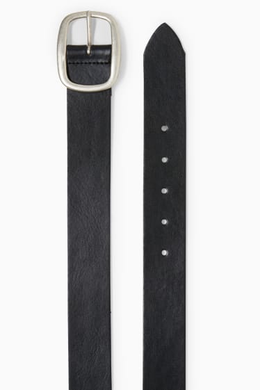 Women - Leather belt - black