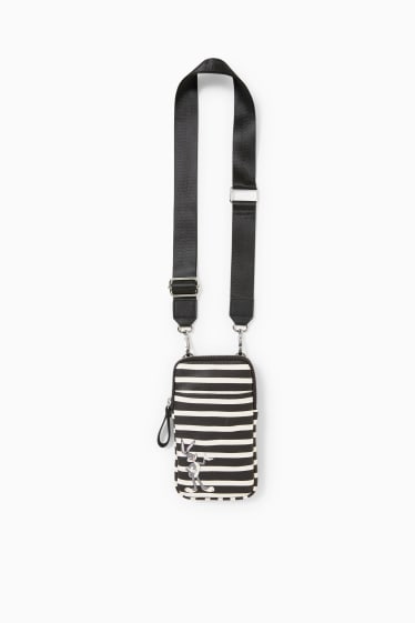 Women - Phone bag - faux leather - striped - Looney Tunes - black
