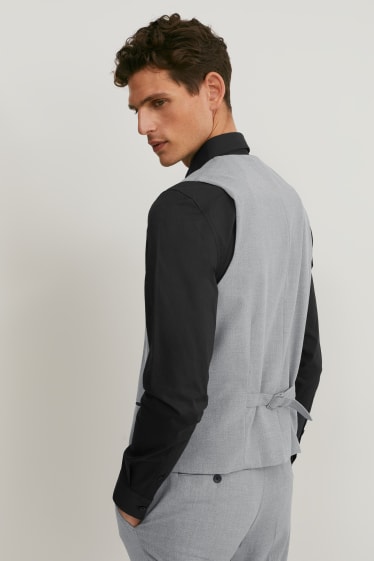 Uomo - Gilè business - slim fit - Flex - LYCRA® - grigio chiaro melange