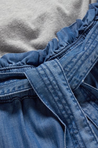 Dámské - Těhotenské kalhoty - Tencel™ - džíny - modré