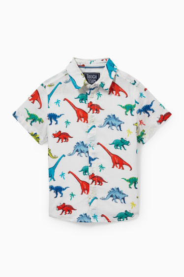 Kinderen - Dino - overhemd - linnenmix - wit