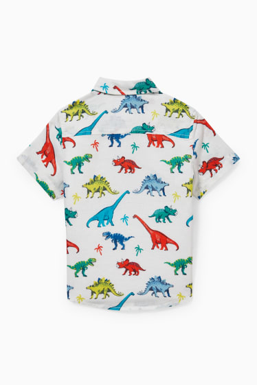 Kinderen - Dino - overhemd - linnenmix - wit