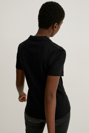 Damen - Poloshirt - schwarz