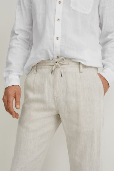 Herren - Chino - Tapered Fit - Leinen-Mix - beige