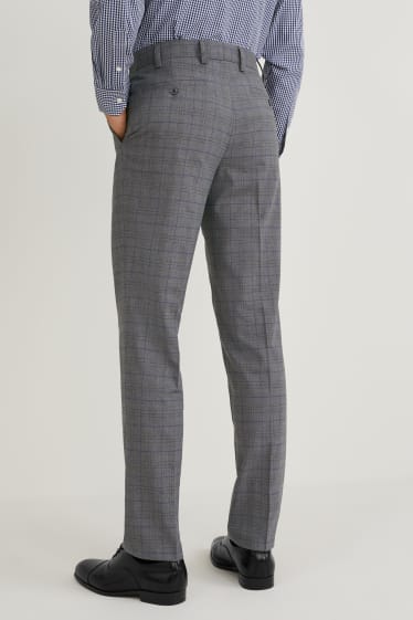 Men - Mix-and-match suit trousers - regular fit - check - gray-melange